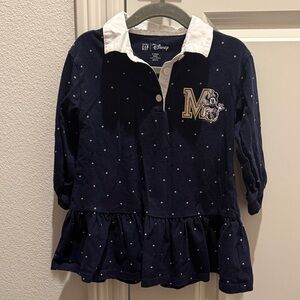 Disney Gap Kids Navy and White Polka Dot Polo Dress